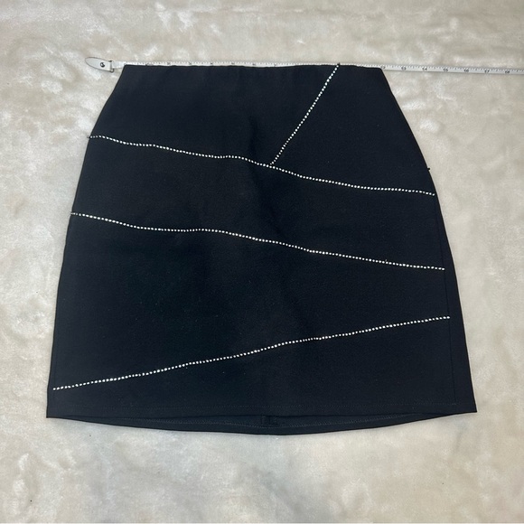 Patrizia Pepe Black Rhinestone Mini Skirt Size 40/small - Picture 2 of 11